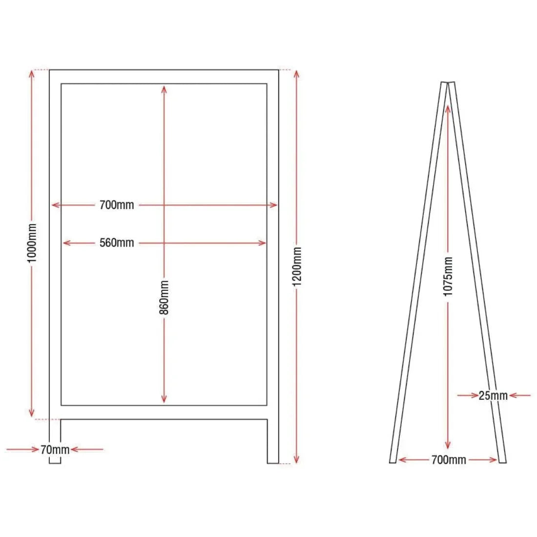 GG109 Olympia Pavement Board 1200 x 700mm Wood Framed - JD Catering Equipment Solutions Ltd