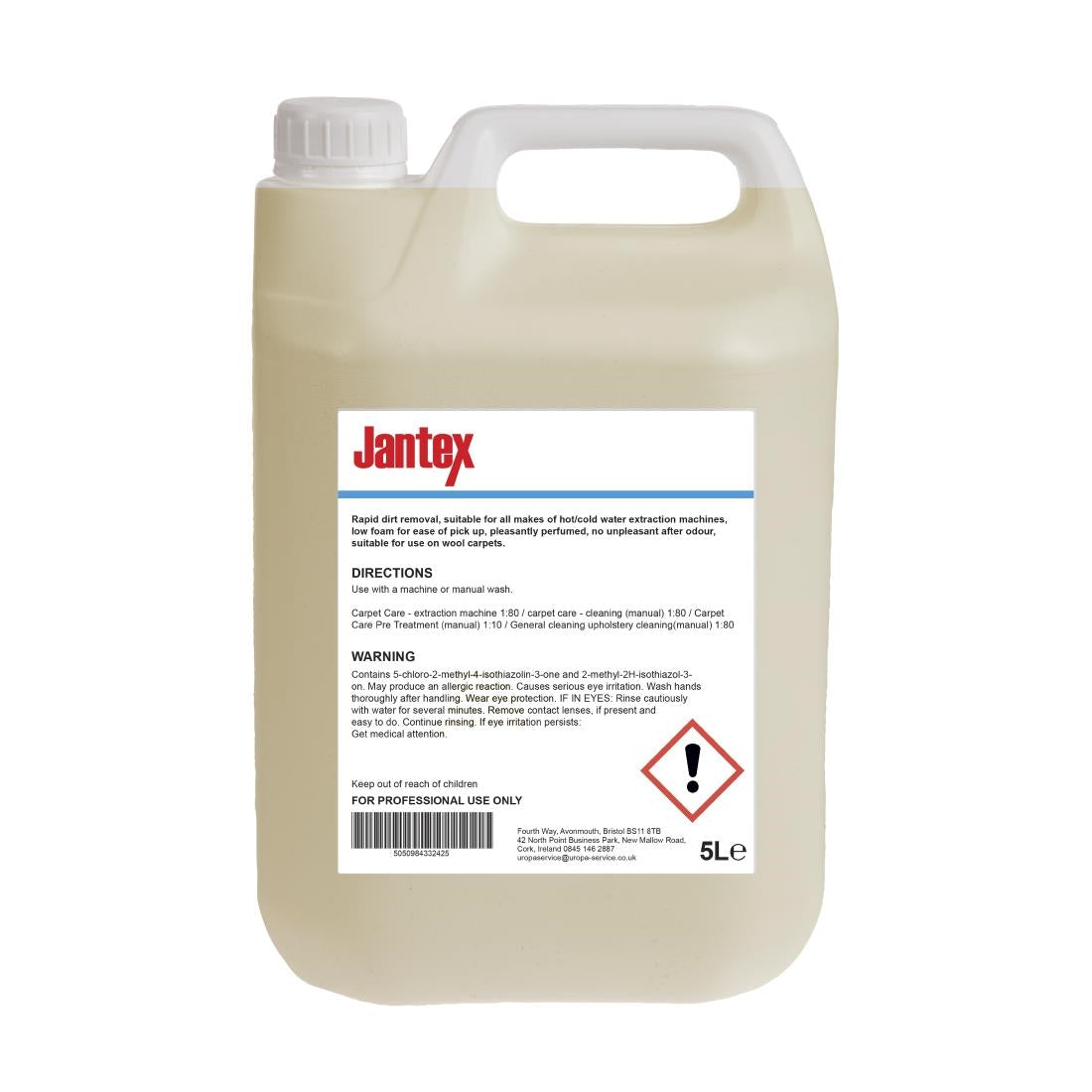 GG187 Jantex Carpet Shampoo Concentrate 5Ltr JD Catering Equipment Solutions Ltd