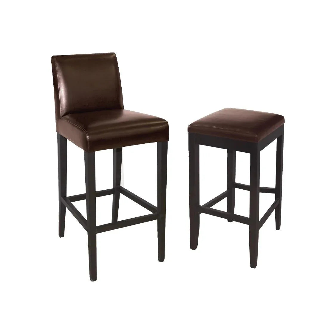 GG652 Bolero Faux Leather High Bar Stool Brown (Single) - JD Catering Equipment Solutions Ltd