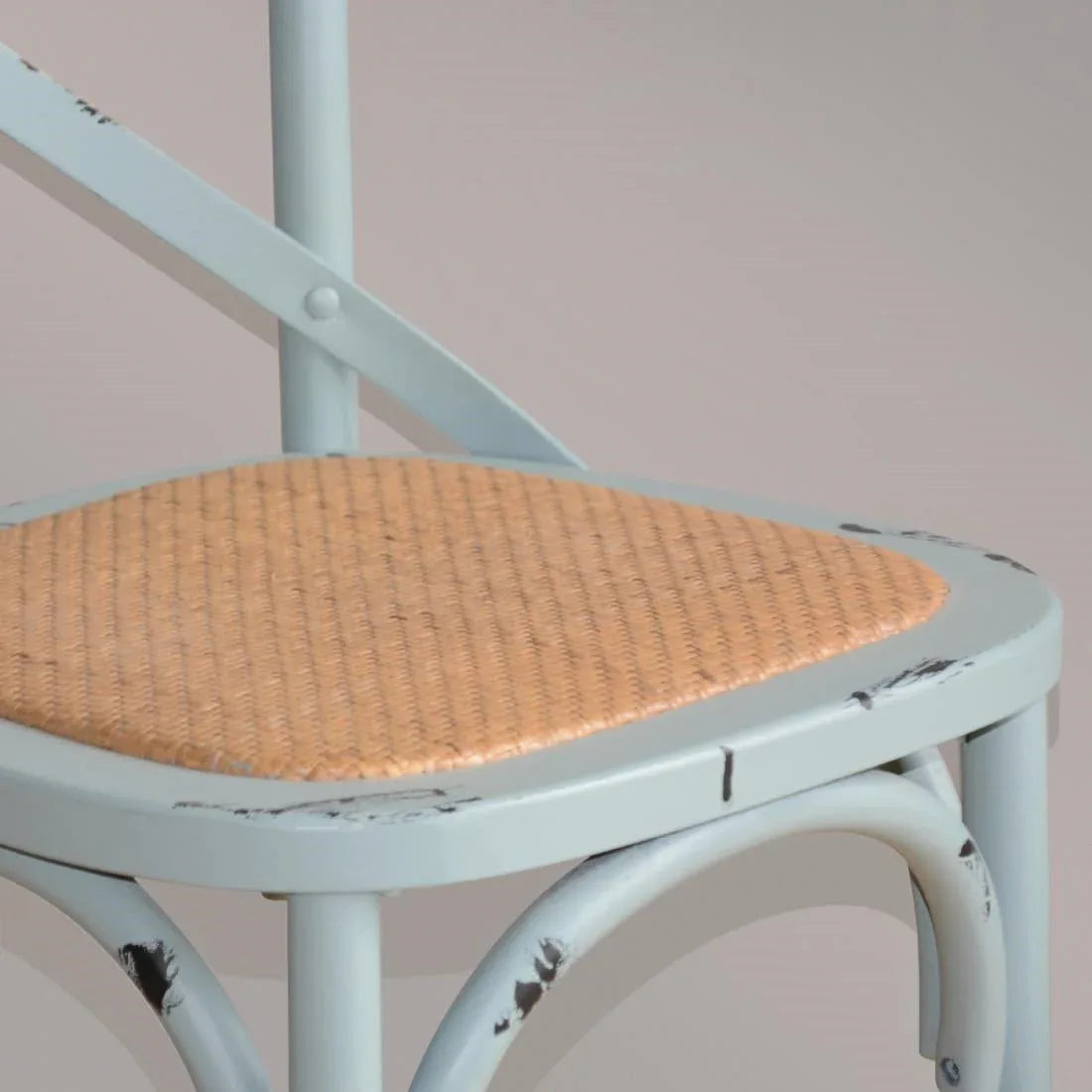 GG655 Bolero Blue Bentwood Chairs with Metal Cross Backrest (Pack of 2) - JD Catering Equipment Solutions Ltd