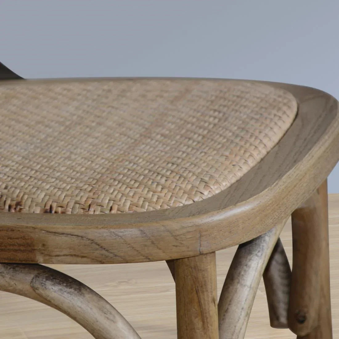GG656 Bolero Natural Bentwood Chairs with Metal Cross Backrest (Pack of 2) - JD Catering Equipment Solutions Ltd