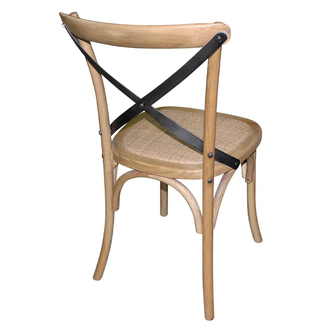 GG656 Bolero Natural Bentwood Chairs with Metal Cross Backrest (Pack of 2) - JD Catering Equipment Solutions Ltd