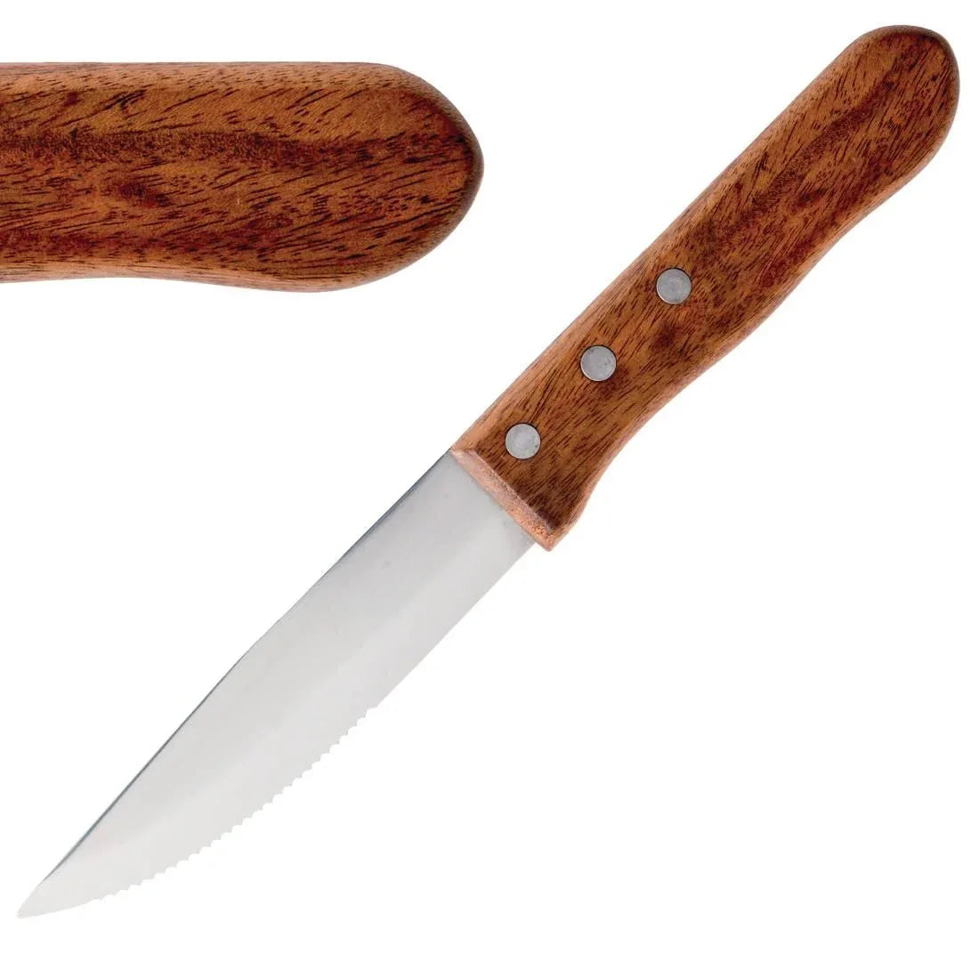 GG819 Olympia Jumbo Steak Knives Rosewood Handle - JD Catering Equipment Solutions Ltd