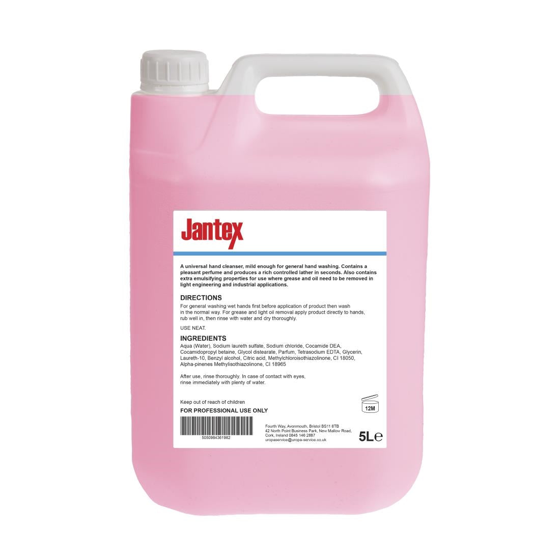 GG934 Jantex Perfumed Liquid Hand Soap 5Ltr JD Catering Equipment Solutions Ltd