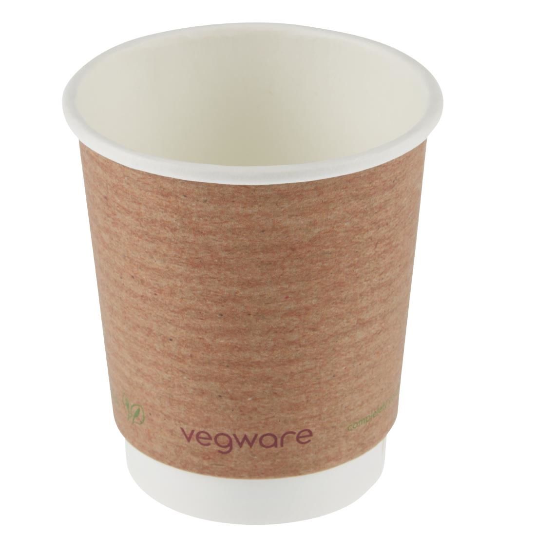 GH020 Vegware Compostable Coffee Cups Double Wall 230ml / 8oz (Pack of 500) JD Catering Equipment Solutions Ltd