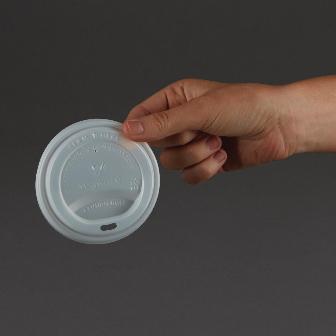 GH023 Compostable Coffee Cup Lids 340ml / 12oz and 455ml / 16oz (Pack of 1000) JD Catering Equipment Solutions Ltd