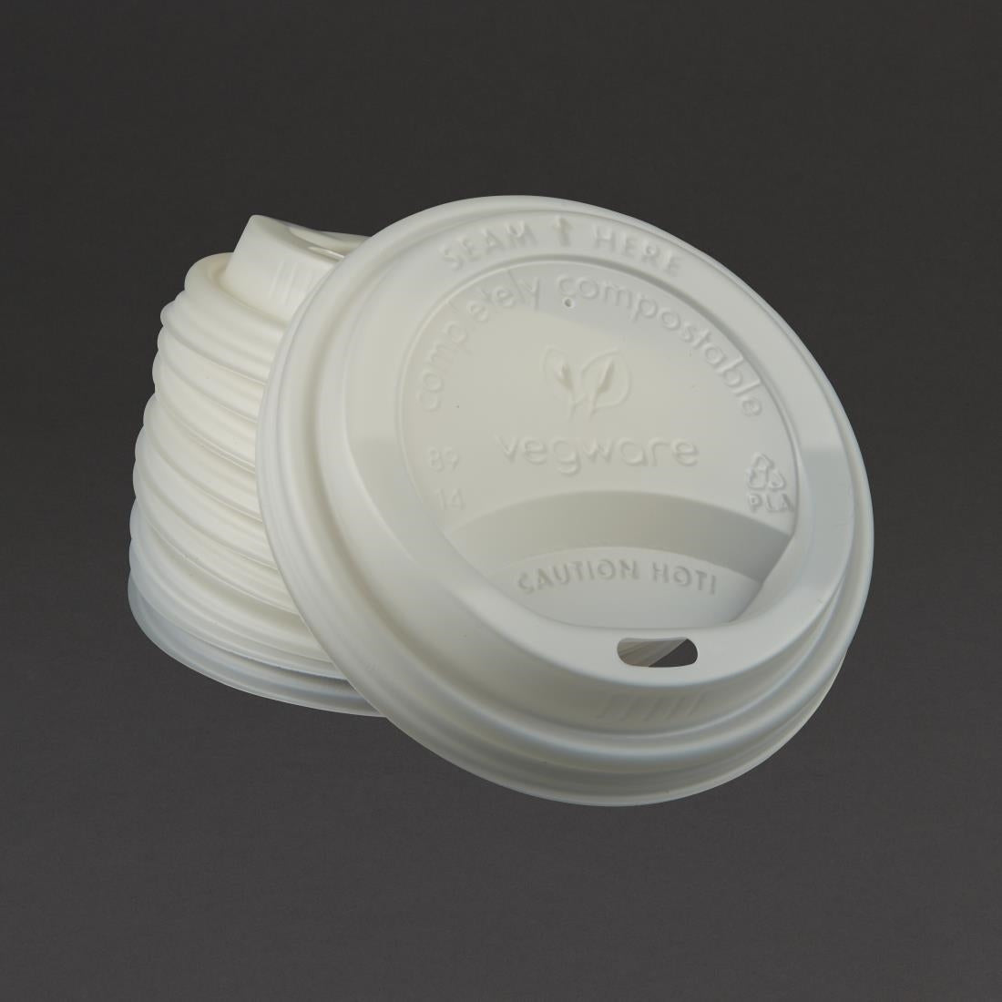 GH023 Compostable Coffee Cup Lids 340ml / 12oz and 455ml / 16oz (Pack of 1000) JD Catering Equipment Solutions Ltd