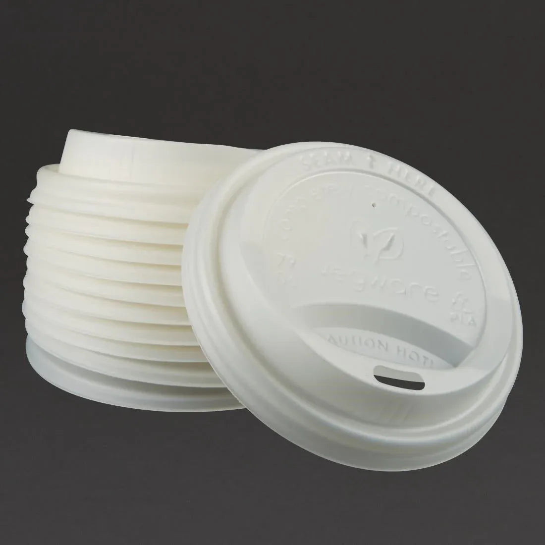 GH024 Vegware Compostable Coffee Cup Lids 225ml / 8oz (Pack of 1000) - JD Catering Equipment Solutions Ltd