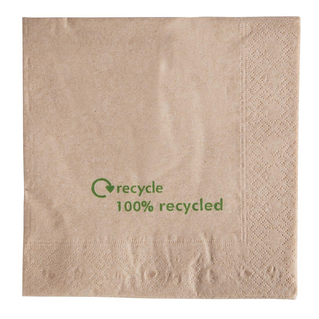 GH031 Swantex Recycled Lunch Napkin Kraft 33x33cm 2ply 1/4 Fold (Pack of 2000) - JD Catering Equipment Solutions Ltd