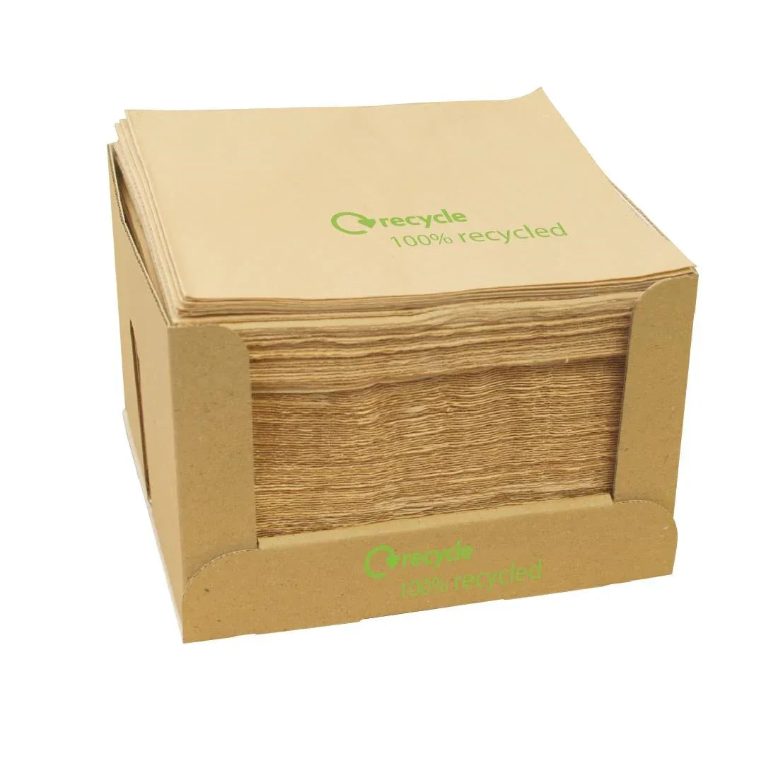 GH031 Swantex Recycled Lunch Napkin Kraft 33x33cm 2ply 1/4 Fold (Pack of 2000) - JD Catering Equipment Solutions Ltd