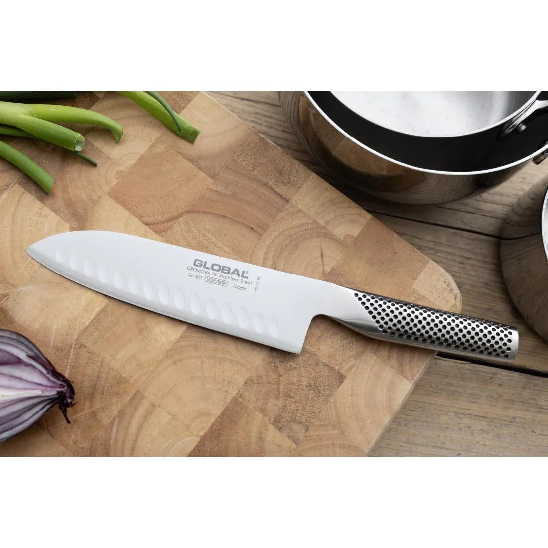 GH281 Global G 48 Santoku Fluted Knife 18cm - JD Catering Equipment Solutions Ltd