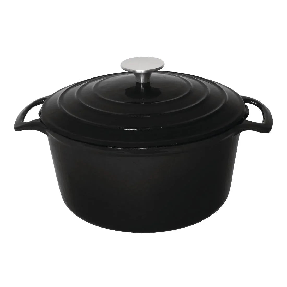 GH301 Vogue Black Round Casserole Dish 4Ltr - JD Catering Equipment Solutions Ltd