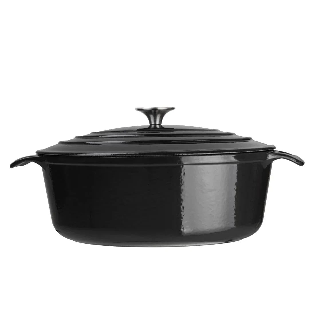 GH306 Vogue Black Oval Casserole Dish 5Ltr - JD Catering Equipment Solutions Ltd