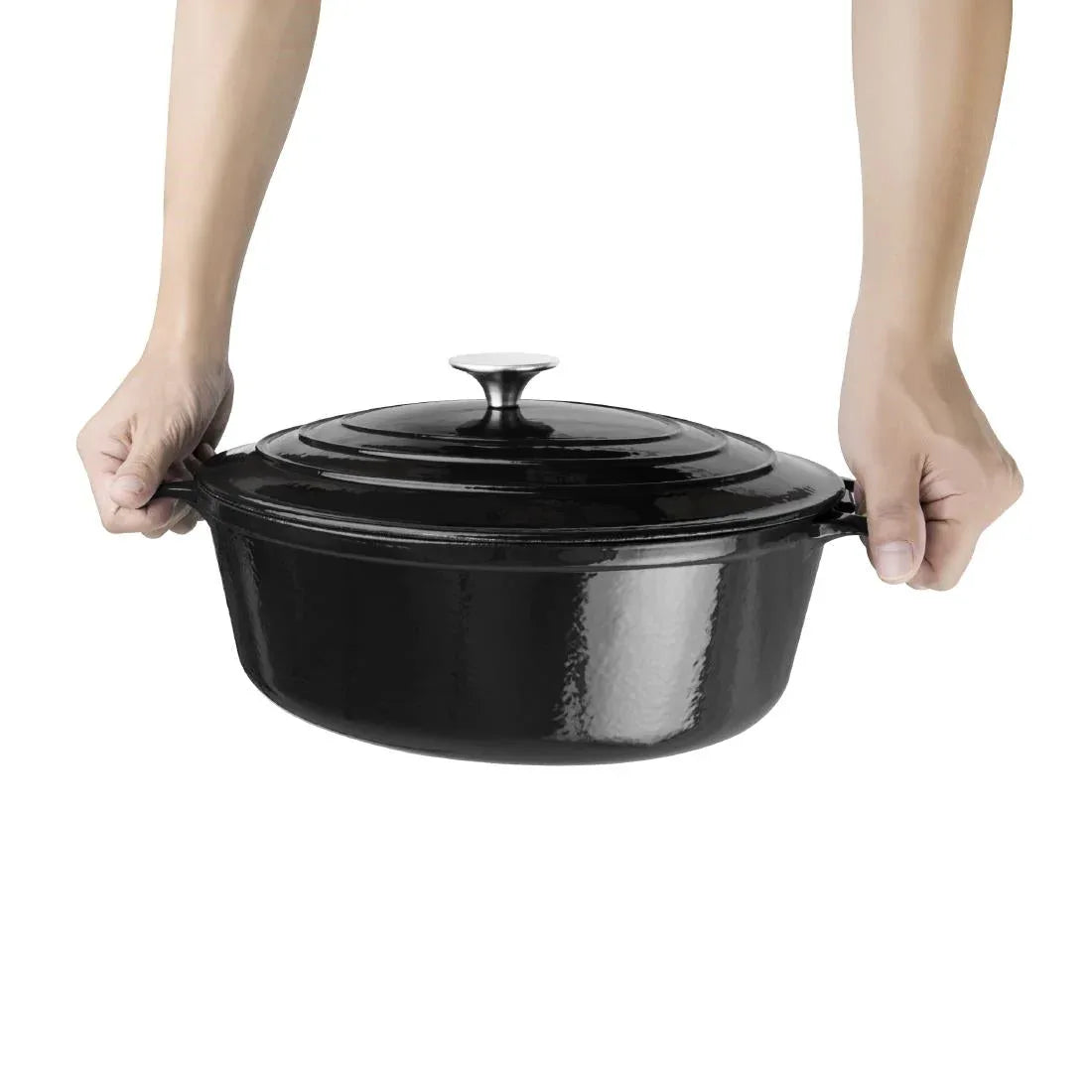 GH306 Vogue Black Oval Casserole Dish 5Ltr - JD Catering Equipment Solutions Ltd