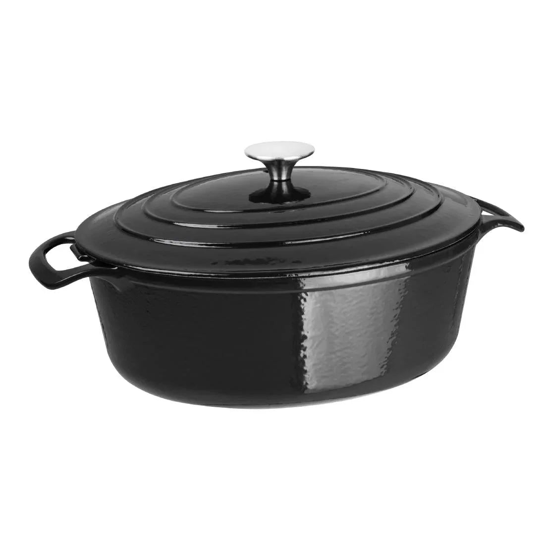 GH306 Vogue Black Oval Casserole Dish 5Ltr - JD Catering Equipment Solutions Ltd
