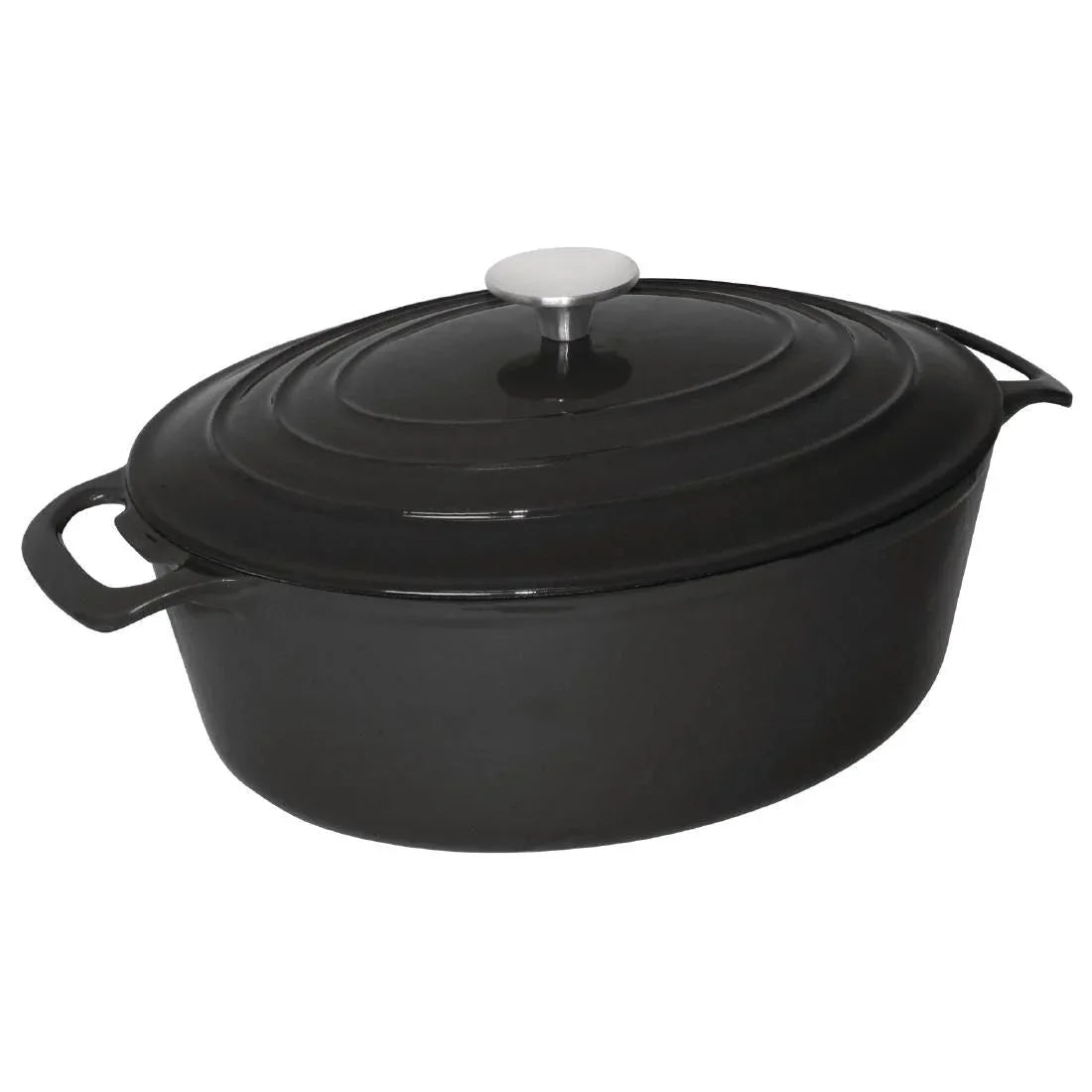 GH310 Vogue Black Oval Casserole Dish 6Ltr - JD Catering Equipment Solutions Ltd