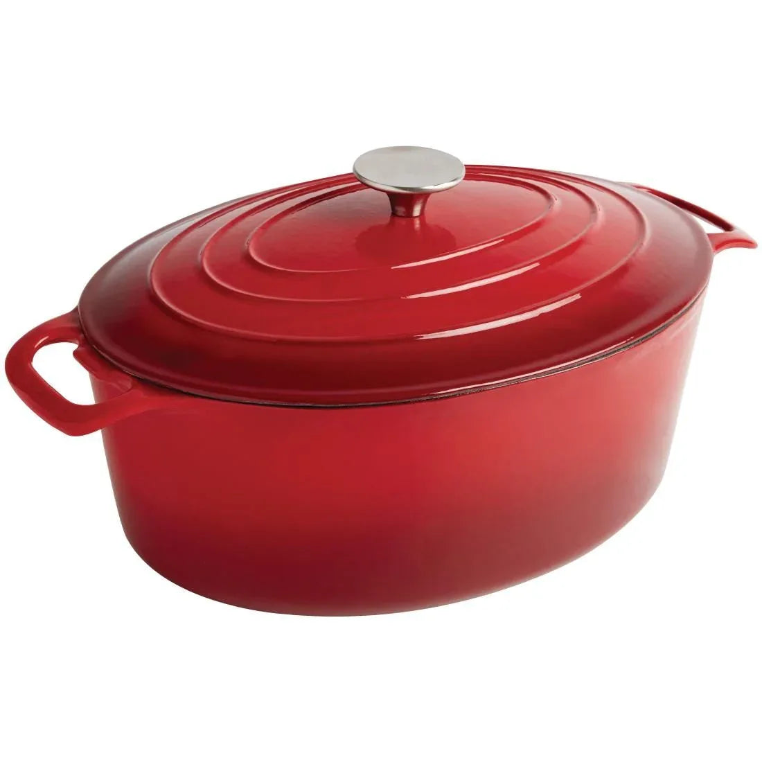 GH313 Vogue Red Oval Casserole Dish 5Ltr - JD Catering Equipment Solutions Ltd