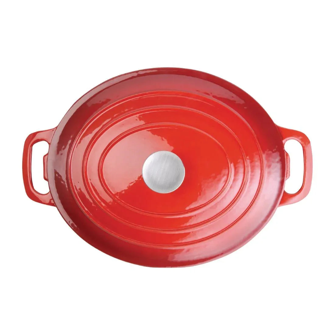 GH314 Vogue Red Oval Casserole Dish 6Ltr - JD Catering Equipment Solutions Ltd