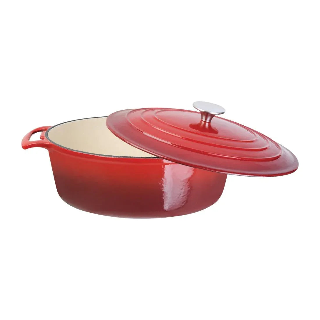GH314 Vogue Red Oval Casserole Dish 6Ltr - JD Catering Equipment Solutions Ltd