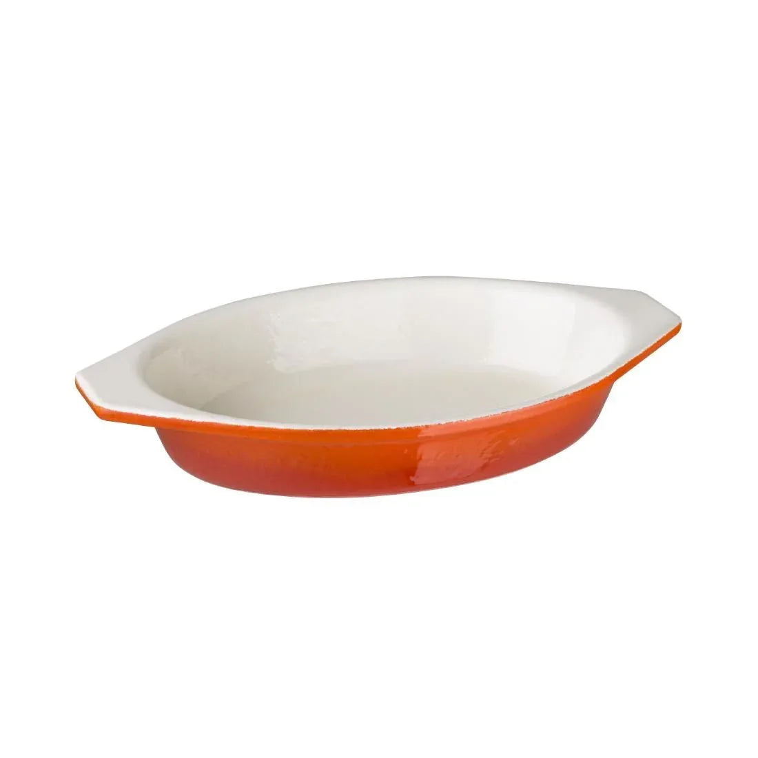 GH318 Vogue Orange Oval Cast Iron Gratin 650ml - JD Catering Equipment Solutions Ltd