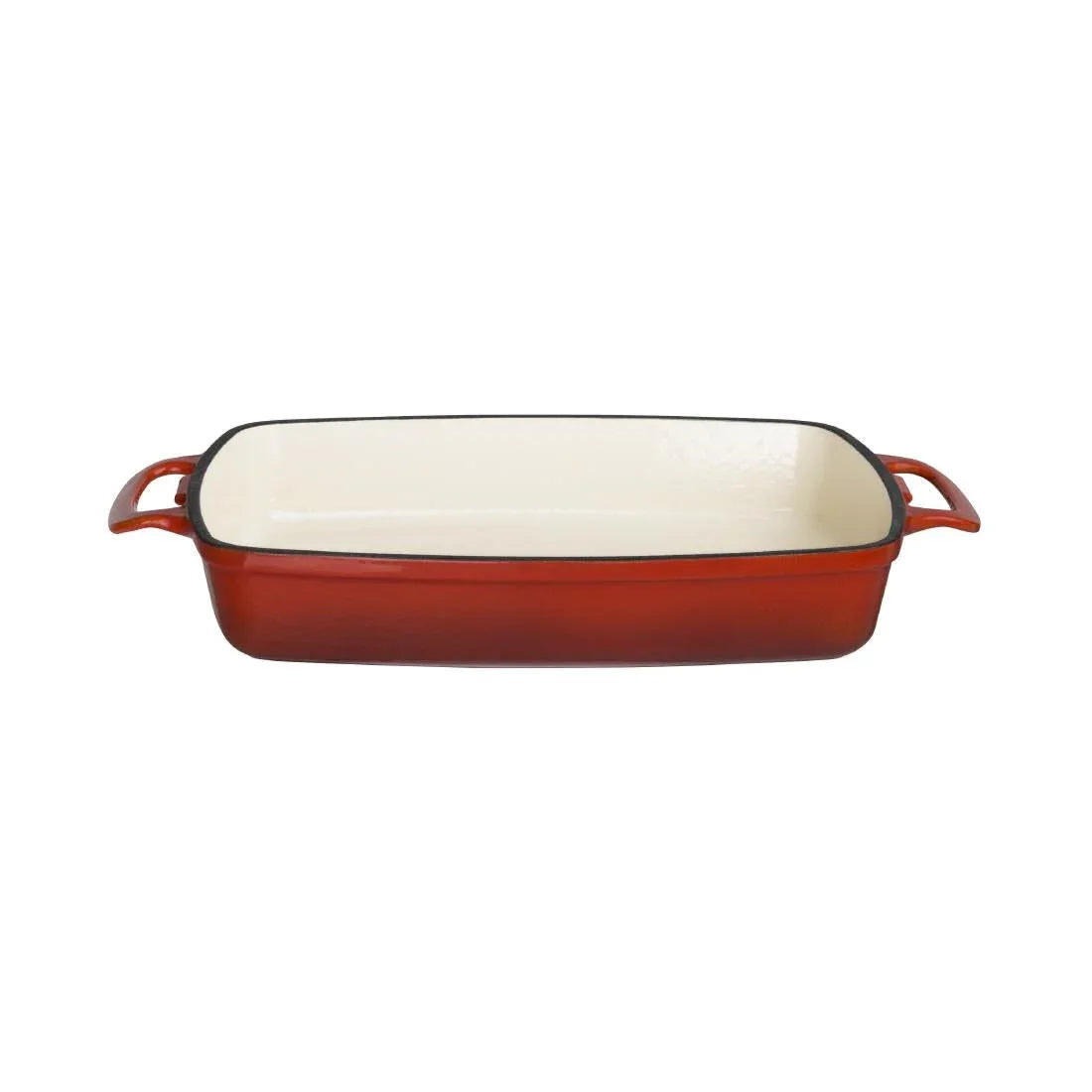 GH320 Vogue Red Rectangular Cast Iron Dish 2.8Ltr - JD Catering Equipment Solutions Ltd