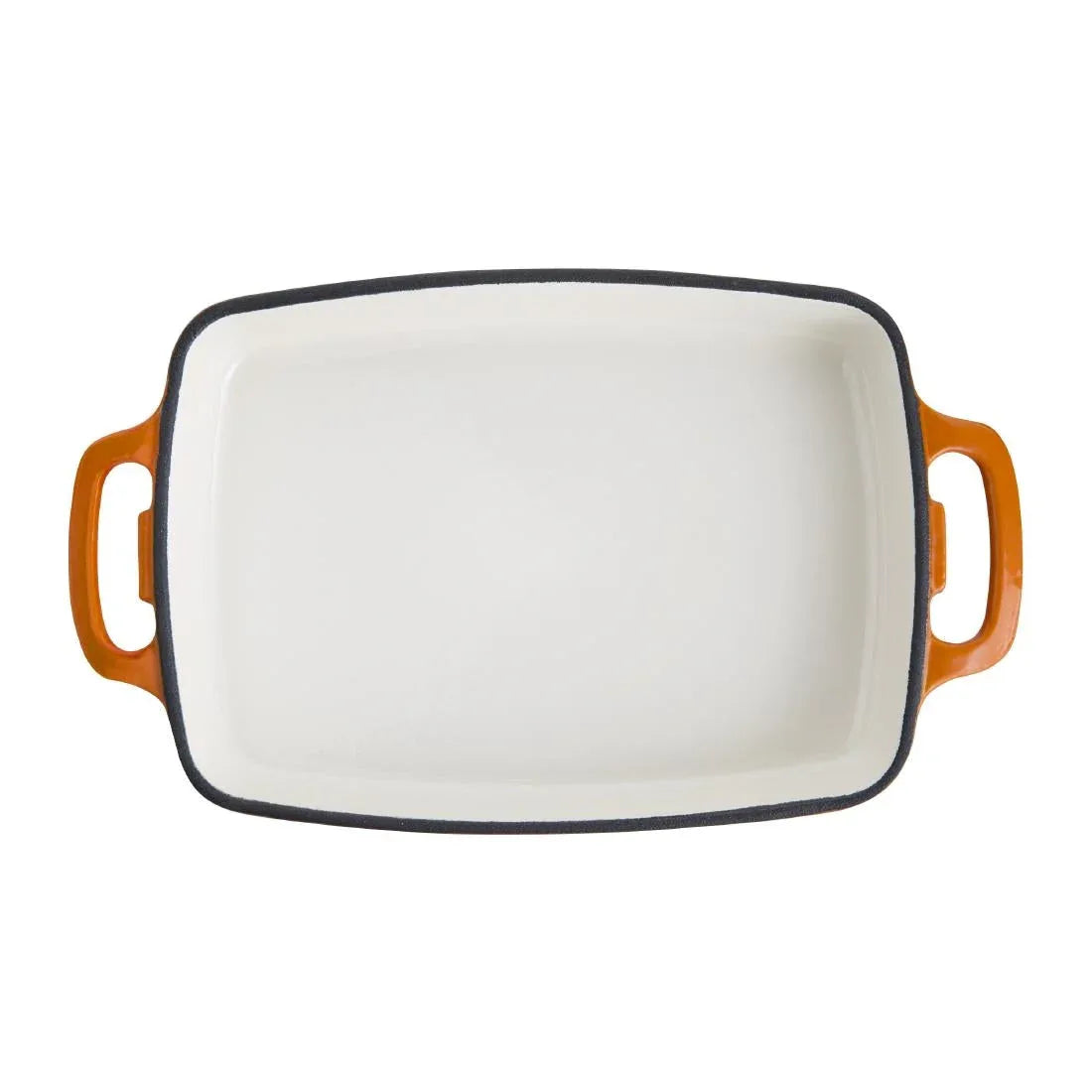 GH321 Vogue Orange Rectangular Cast Iron Dish 1.8Ltr - JD Catering Equipment Solutions Ltd