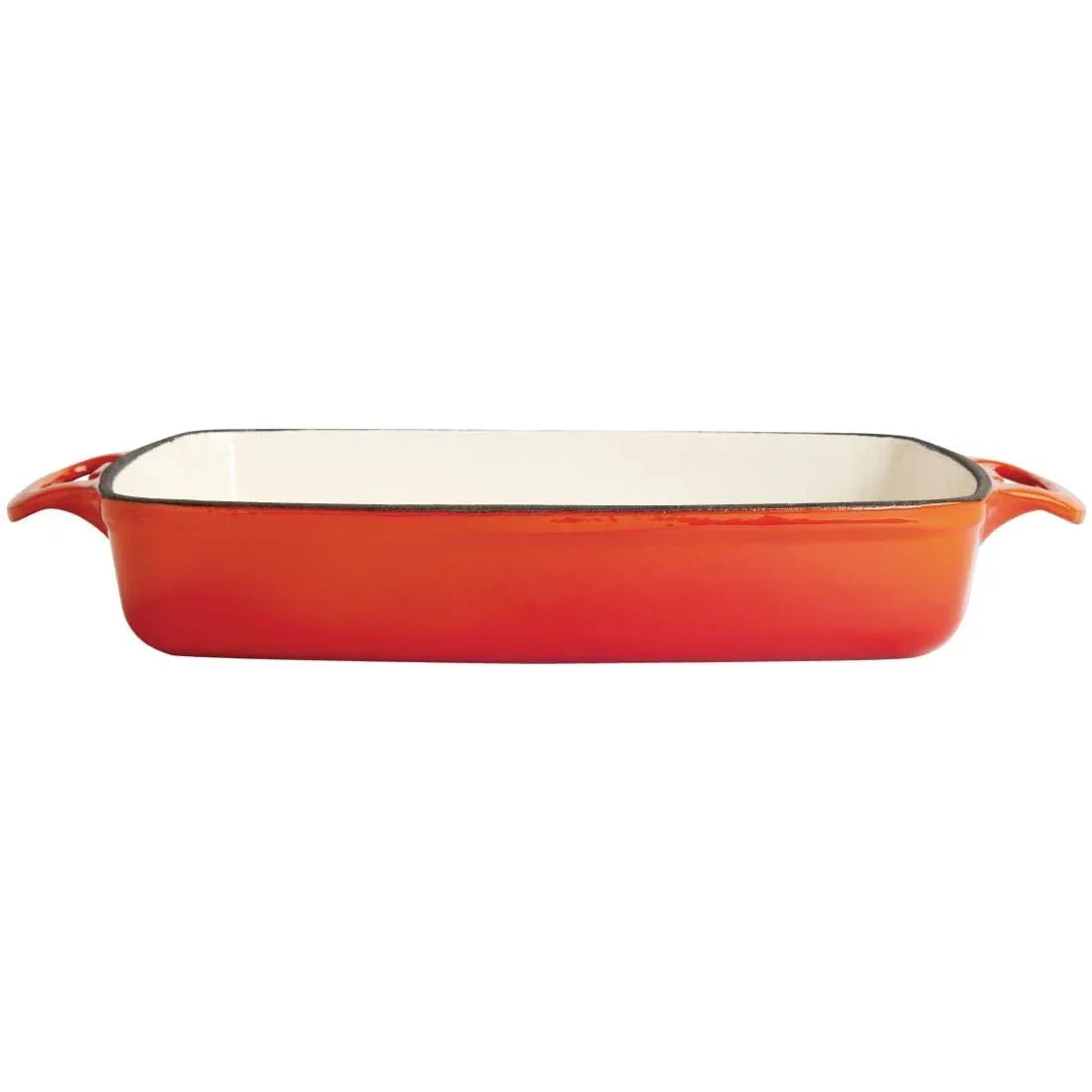 GH322 Vogue Orange Rectangular Cast Iron Dish 2.8Ltr - JD Catering Equipment Solutions Ltd