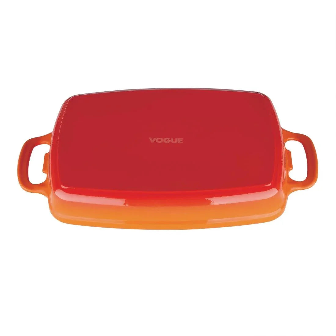 GH322 Vogue Orange Rectangular Cast Iron Dish 2.8Ltr - JD Catering Equipment Solutions Ltd