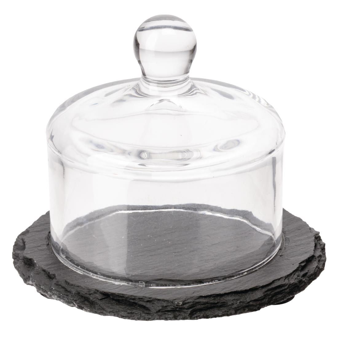 GH408 APS Slate Butter Dish Glass Cloche JD Catering Equipment Solutions Ltd