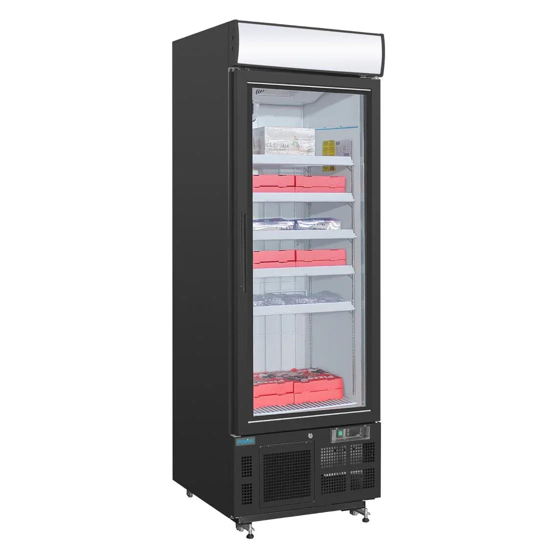 GH428 Polar G-Series Upright Display Freezer 412Ltr Black - JD Catering Equipment Solutions Ltd