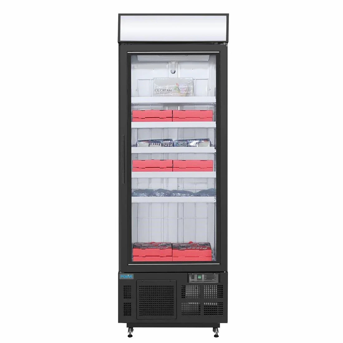 GH428 Polar G-Series Upright Display Freezer 412Ltr Black - JD Catering Equipment Solutions Ltd