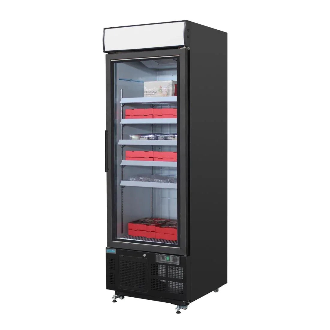 GH428 Polar G-Series Upright Display Freezer 412Ltr Black - JD Catering Equipment Solutions Ltd
