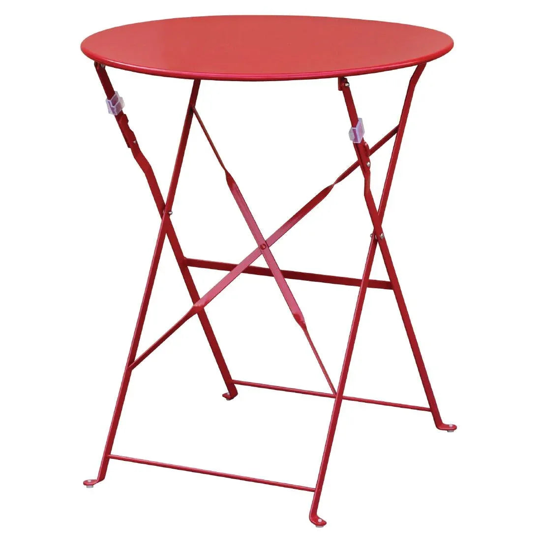 GH560 Bolero Pavement Style Round Steel Table Red 595mm - JD Catering Equipment Solutions Ltd