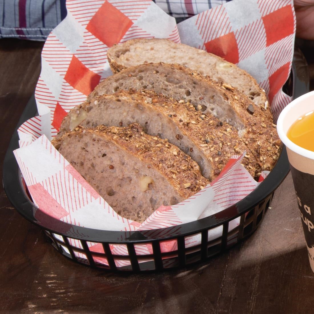 GH969 Olympia Oval Polypropylene Food Basket Black (Pack of 6) JD Catering Equipment Solutions Ltd