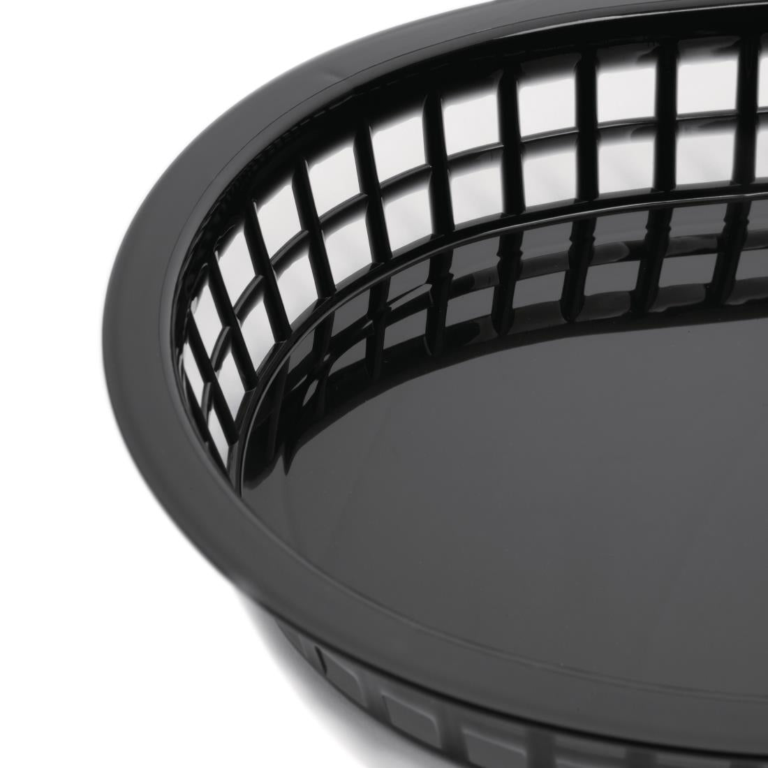 GH969 Olympia Oval Polypropylene Food Basket Black (Pack of 6) JD Catering Equipment Solutions Ltd