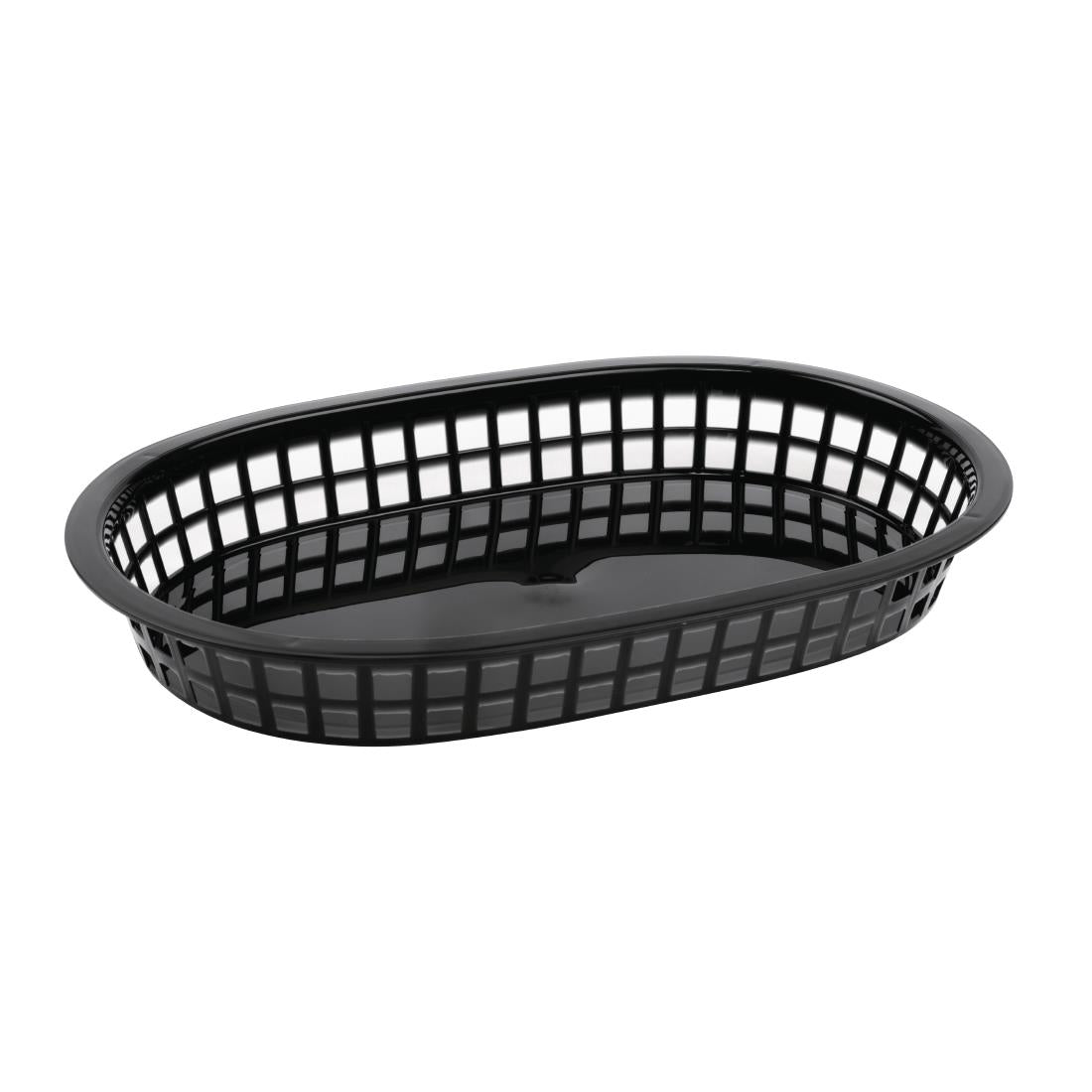 GH969 Olympia Oval Polypropylene Food Basket Black (Pack of 6) JD Catering Equipment Solutions Ltd