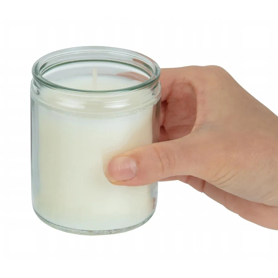 GJ469 Star Light Clear Glass Candle Jars (Pack of 8) - JD Catering Equipment Solutions Ltd