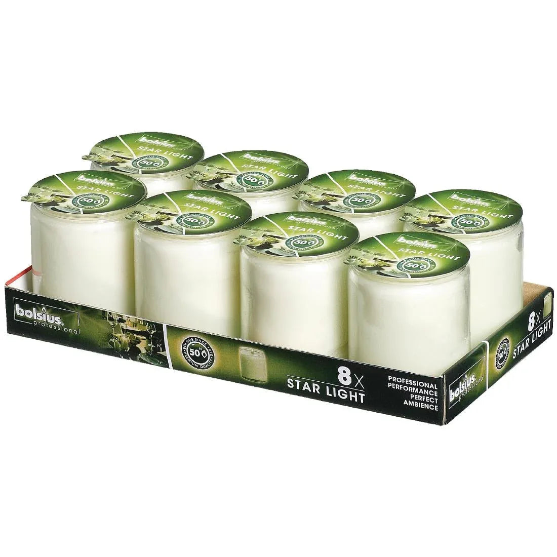GJ469 Star Light Clear Glass Candle Jars (Pack of 8) - JD Catering Equipment Solutions Ltd