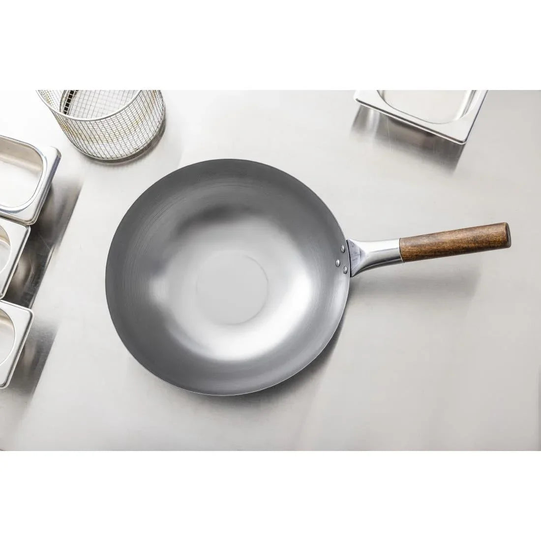 GJ493 London Wok Flat Bottom Wok 305mm - JD Catering Equipment Solutions Ltd