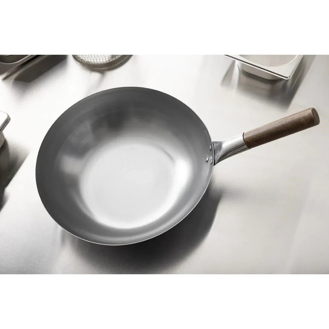 GJ494 London Wok Flat Bottom Wok 330mm - JD Catering Equipment Solutions Ltd