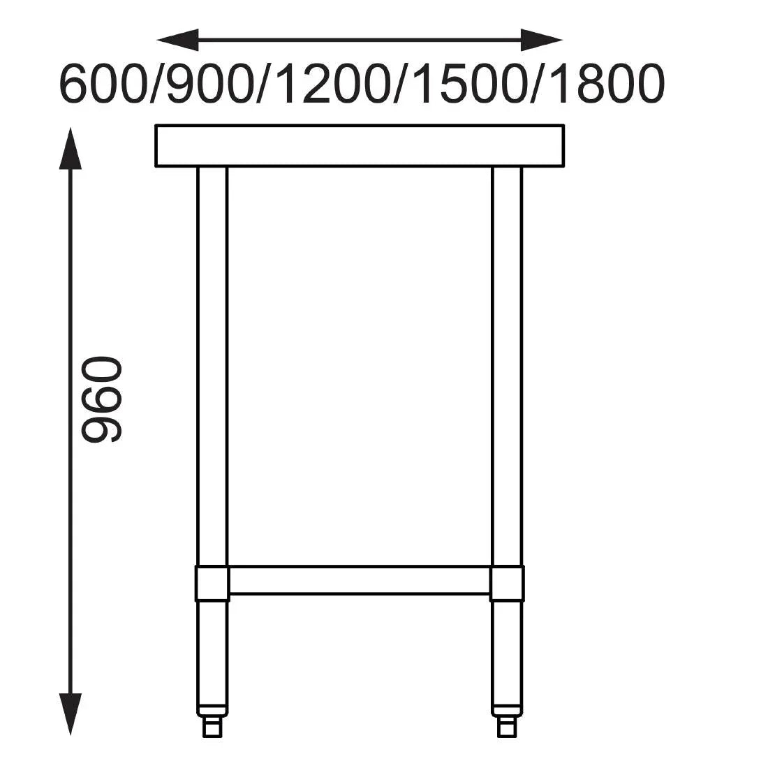 GJ500 Vogue Stainless Steel Prep Table 600mm - JD Catering Equipment Solutions Ltd