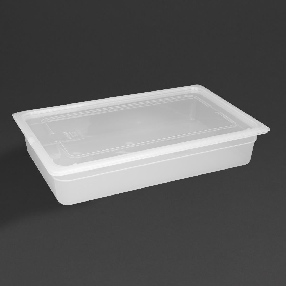 GJ511 Vogue Polypropylene 1/1 Gastronorm Container with Lid 100mm (Pack of 2) JD Catering Equipment Solutions Ltd