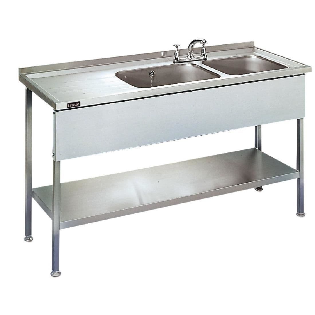 GJ707 Lincat Stainless Steel Double Sink Unit with Left Hand Drainer L884LH JD Catering Equipment Solutions Ltd
