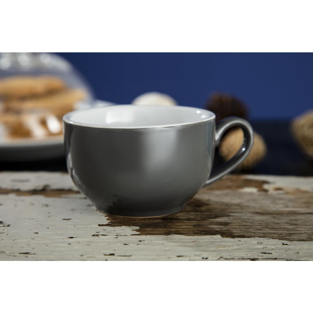 GK075 Olympia Cafe Coffee Cups Charcoal 228ml (Pack of 12) JD Catering Equipment Solutions Ltd