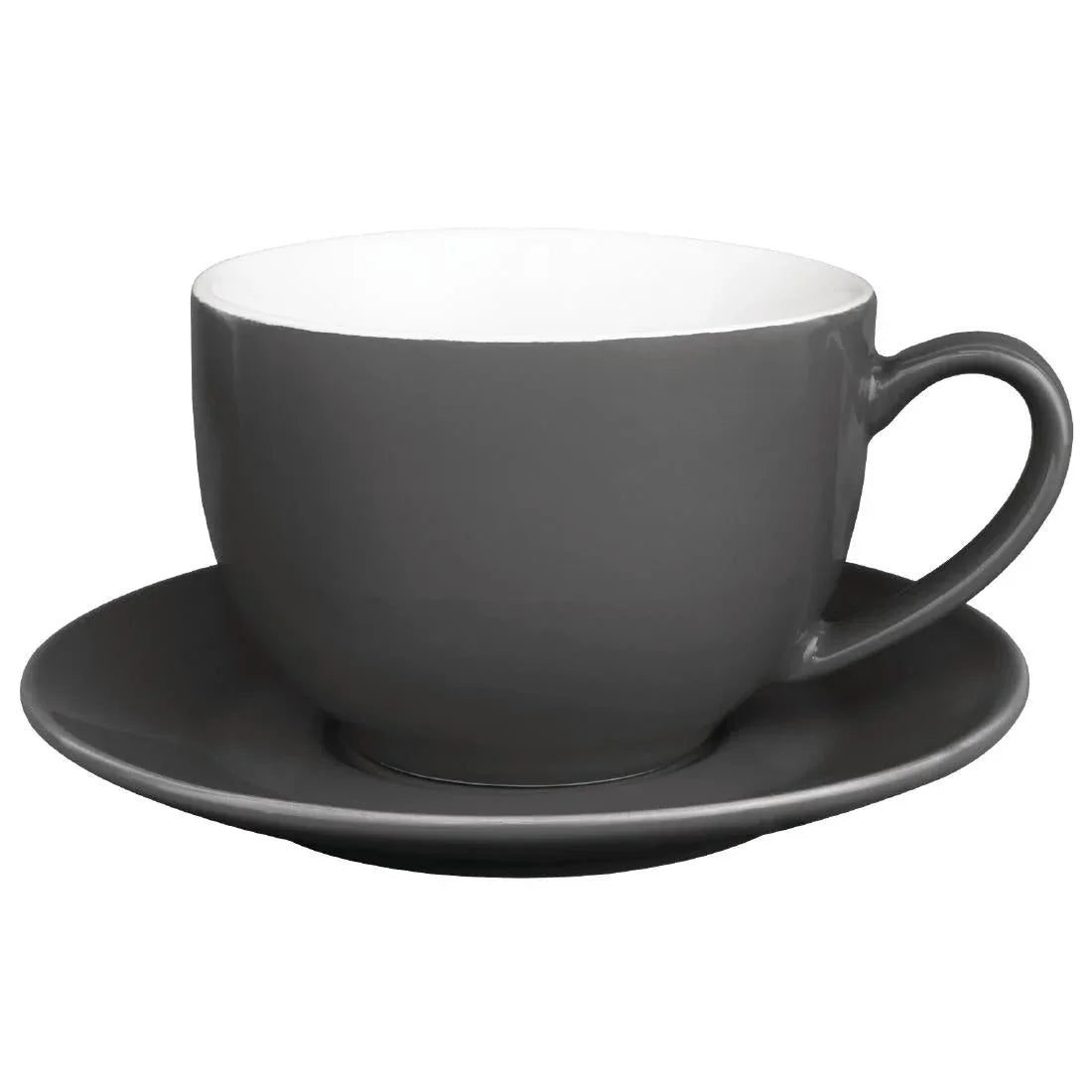 GK078 Olympia Cafe Cappuccino Cups Charcoal 340ml (Pack of 12) - JD Catering Equipment Solutions Ltd