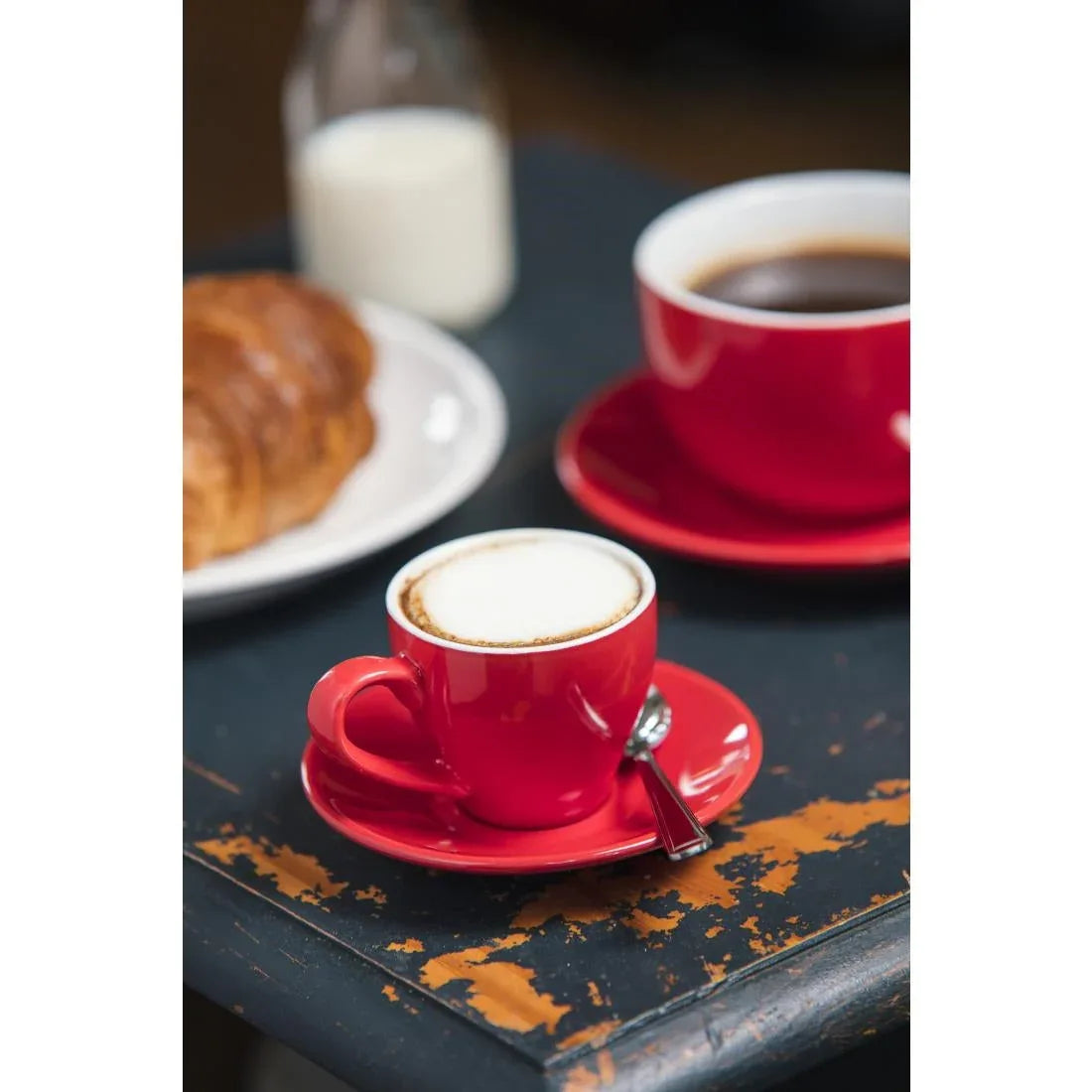 GK085 Olympia Cafe Espresso Saucers Red 116.5mm (Pack of 12) - JD Catering Equipment Solutions Ltd