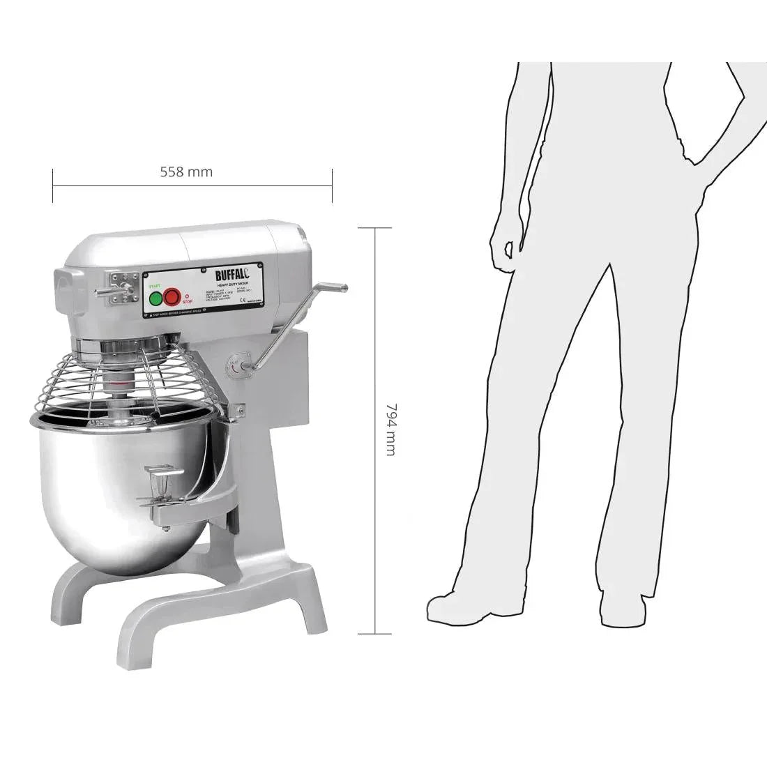 GL191 Buffalo 20Ltr Planetary Mixer 1.1kW. Capacity: 20Ltr. Three speed - JD Catering Equipment Solutions Ltd