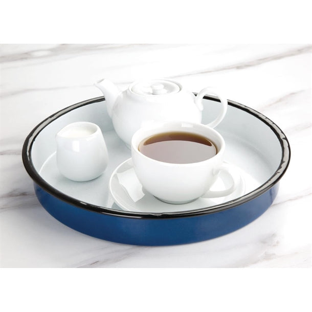 GM240 Olympia Enameled Steel Round Service Tray 320mm JD Catering Equipment Solutions Ltd