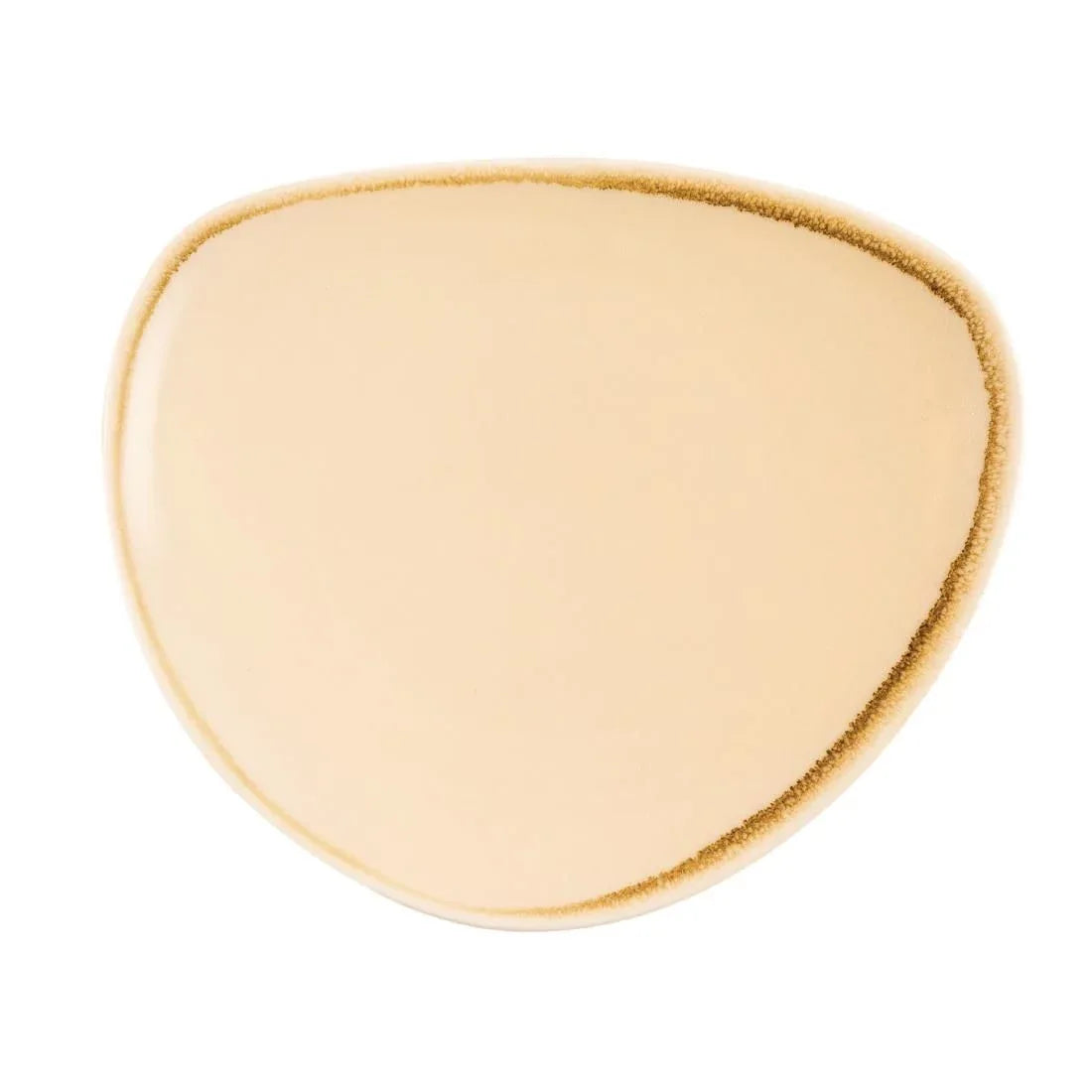GP326 Olympia Kiln Triangular Plate Sandstone 230mm (Pack of 6) - JD Catering Equipment Solutions Ltd
