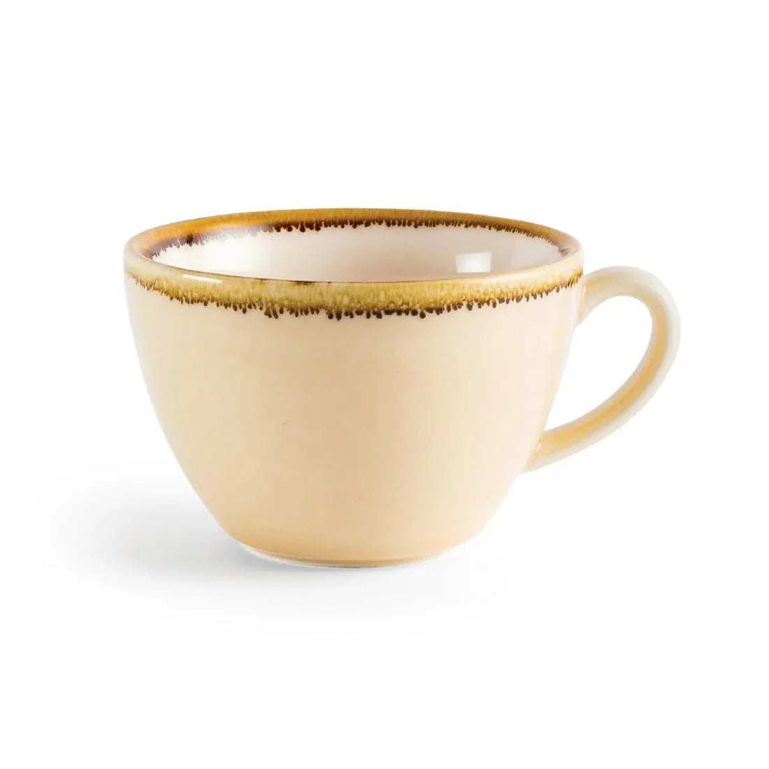 GP332 Olympia Kiln Cappuccino Cup Sandstone 340ml (Pack of 6) - JD Catering Equipment Solutions Ltd